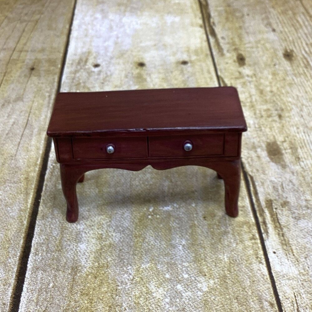 Dollhouse Miniature Wooden Writing Table Desk Resin